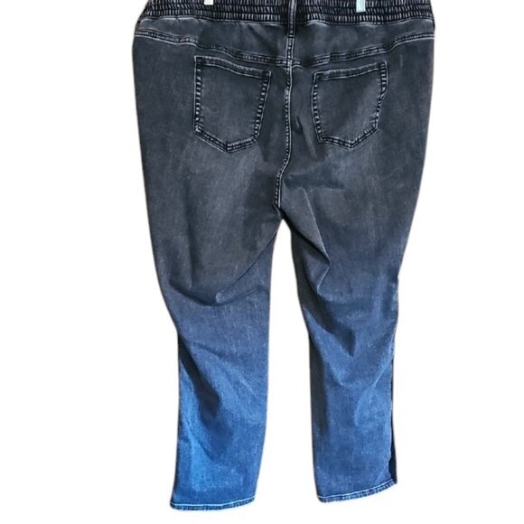 Torrid Feel the Fit Pull on elastic waist drawstring soft side stripe jeans 3R - Picture 4 of 15